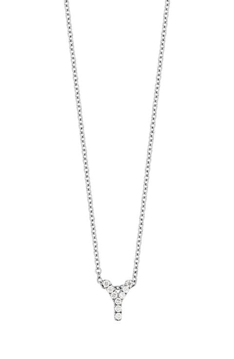 Diamond Pavé Initial Pendant Necklace