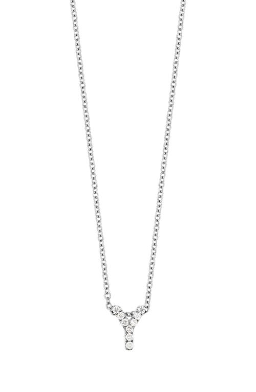 Bony Levy Diamond Pavé Initial Pendant Necklace In 18k White Gold - Y