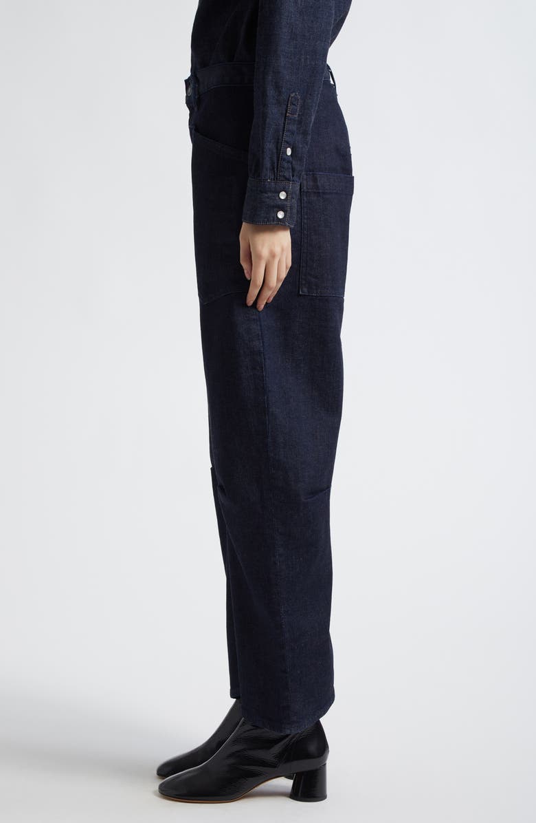 Nili Lotan Shon Barrel Jeans, Alternate, color, Indigo Rinse