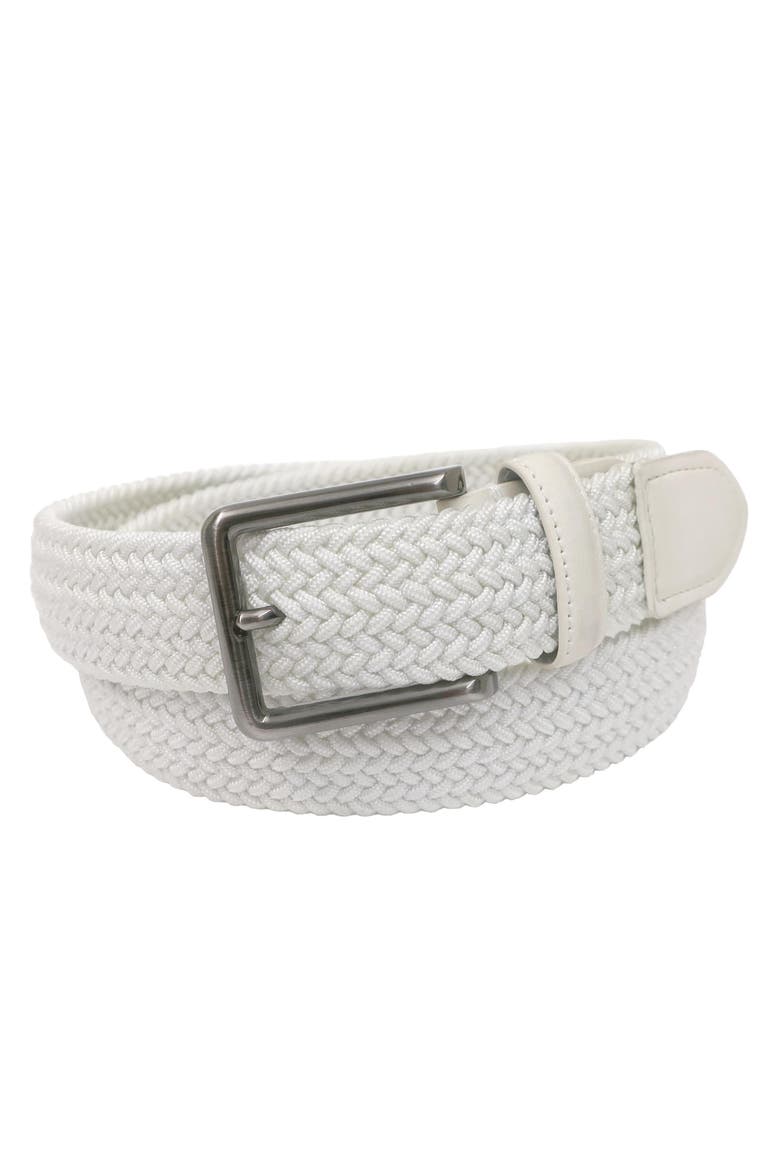 Golf Woven Stretch Belt, Alternate, color, White