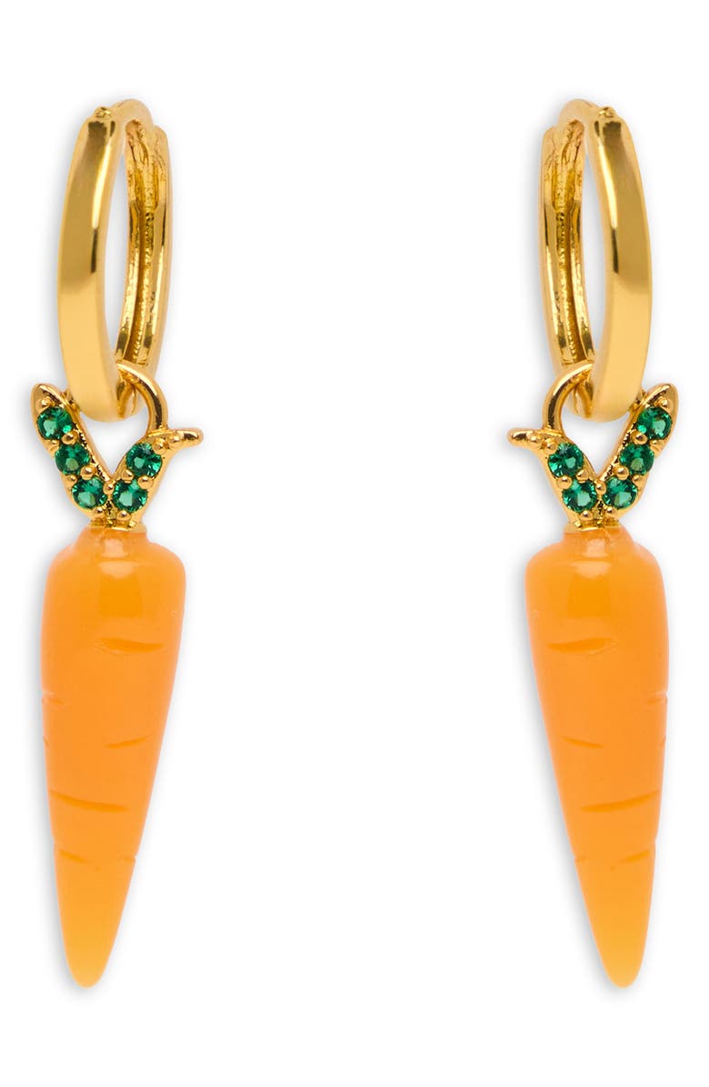 SAACHI Carrot Charm Huggie Earrings, Alternate, color, Orange