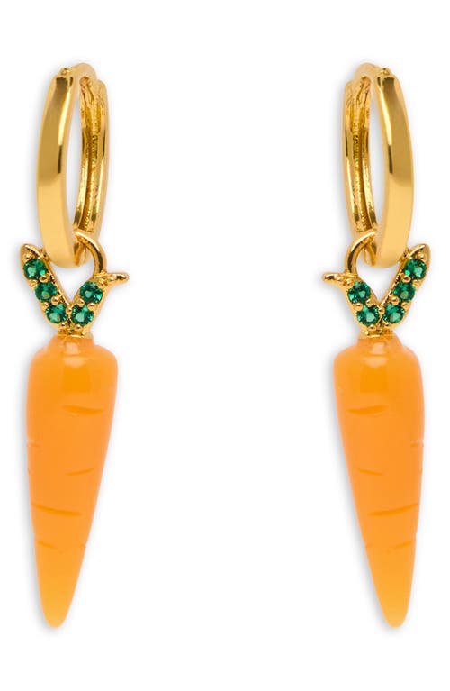 Saachi Carrot Charm Huggie Earrings In Orange