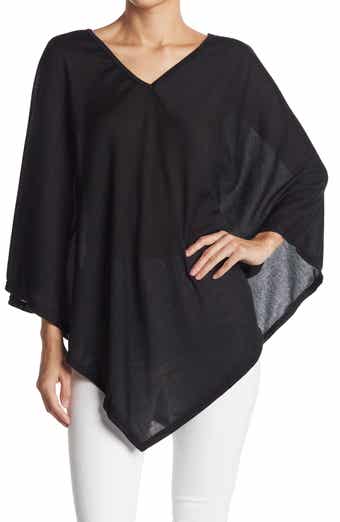 GO COUTURE Asymmetrical Poncho Sweater