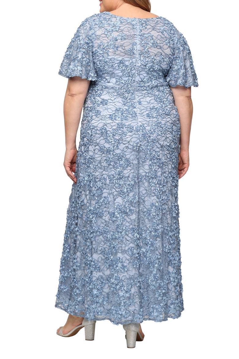 Empire Waist Soutache Gown, Alternate, color, SKYBLUE