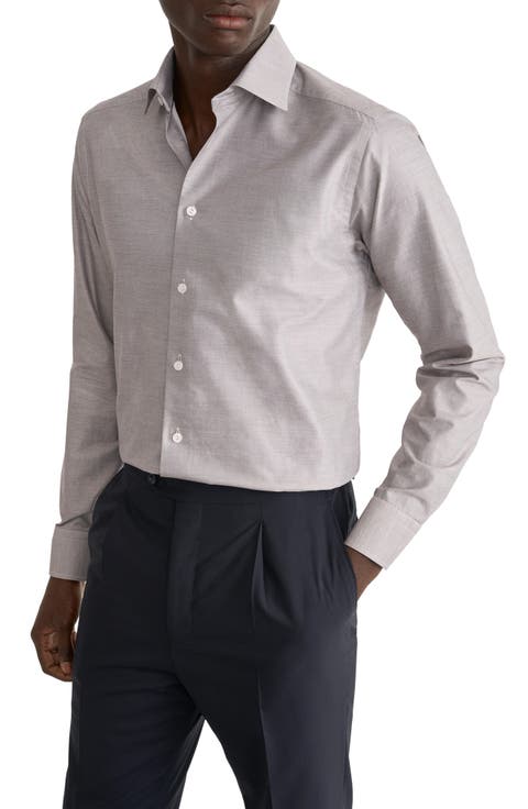 Contemporary Fit End on End Cotton Shirt