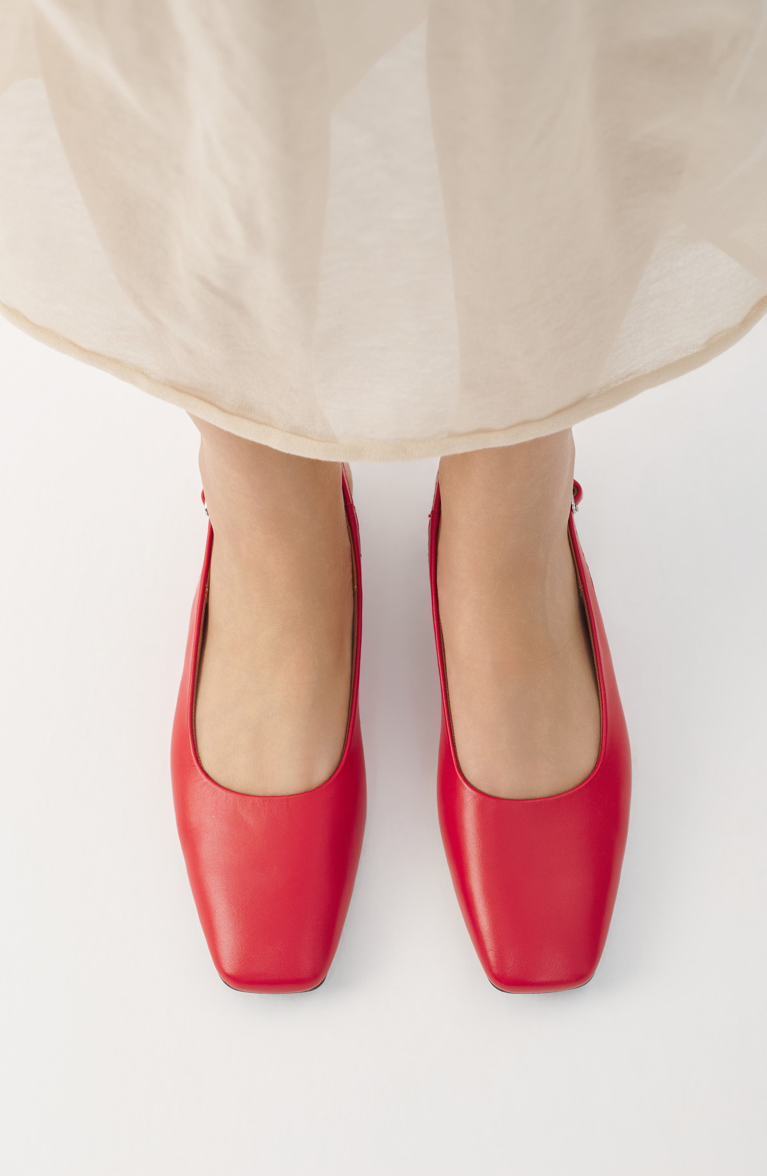 Delia Slingback Flat, Alternate, color, BRIGHT RED