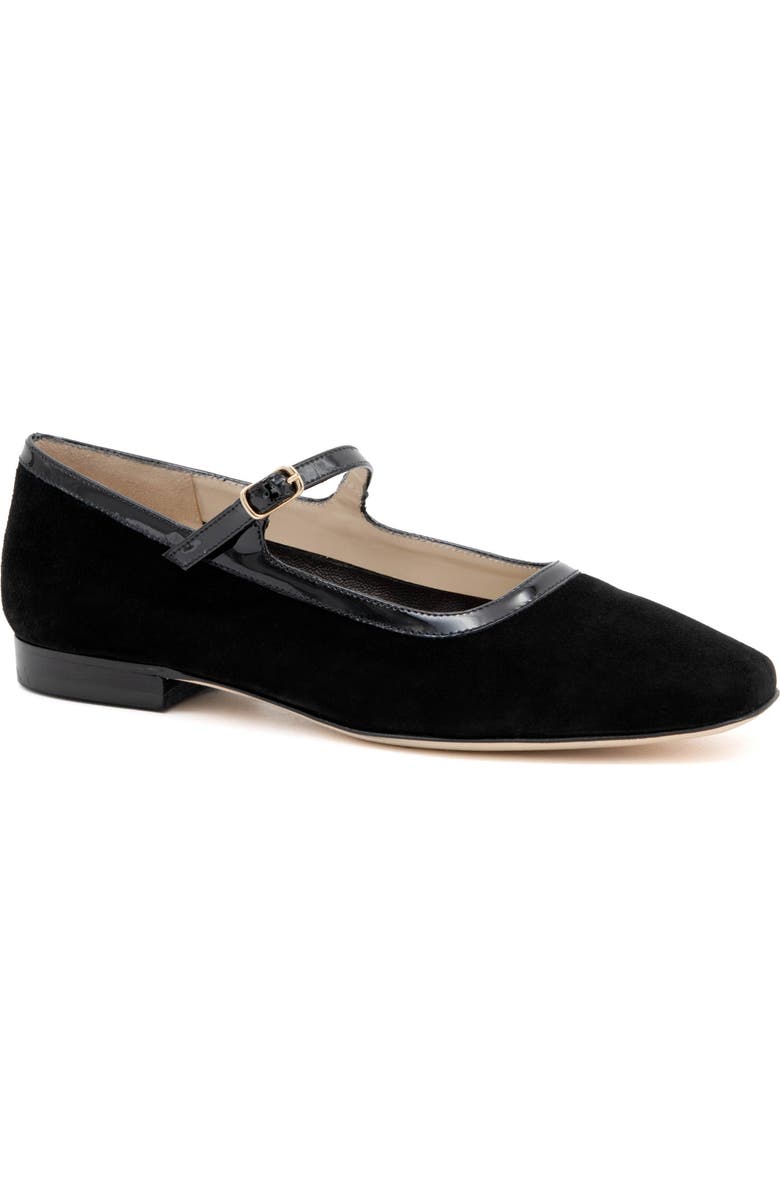 Amalfi by Rangoni Galba Mary Jane Flat, Main, color, Black Cashmere Black Vernice