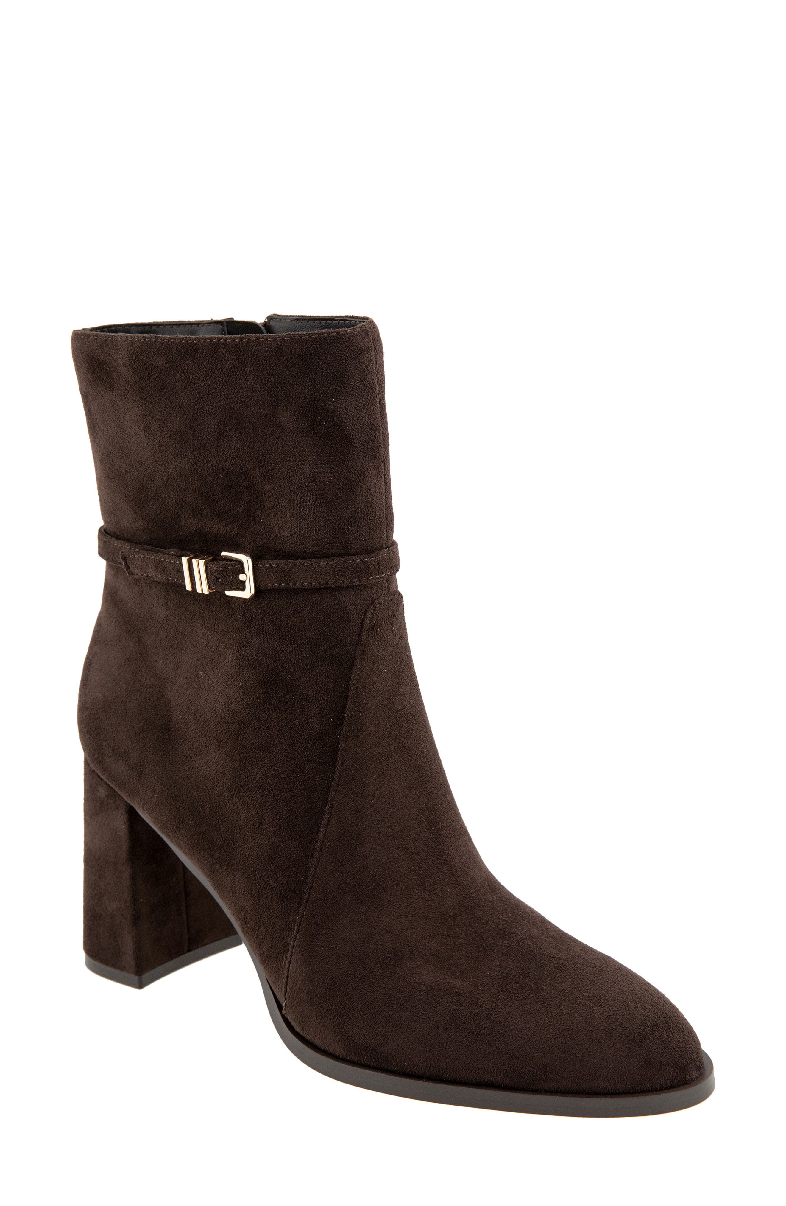 Wymer Block Heel Bootie, Main, color, DARK BROWN