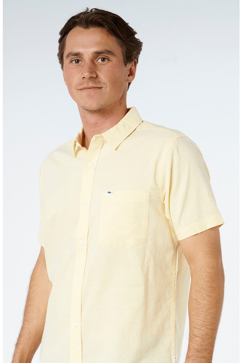 Classic Surf Ourtime Short Sleeve Cotton Button-Up Shirt, Alternate, color, STRAW