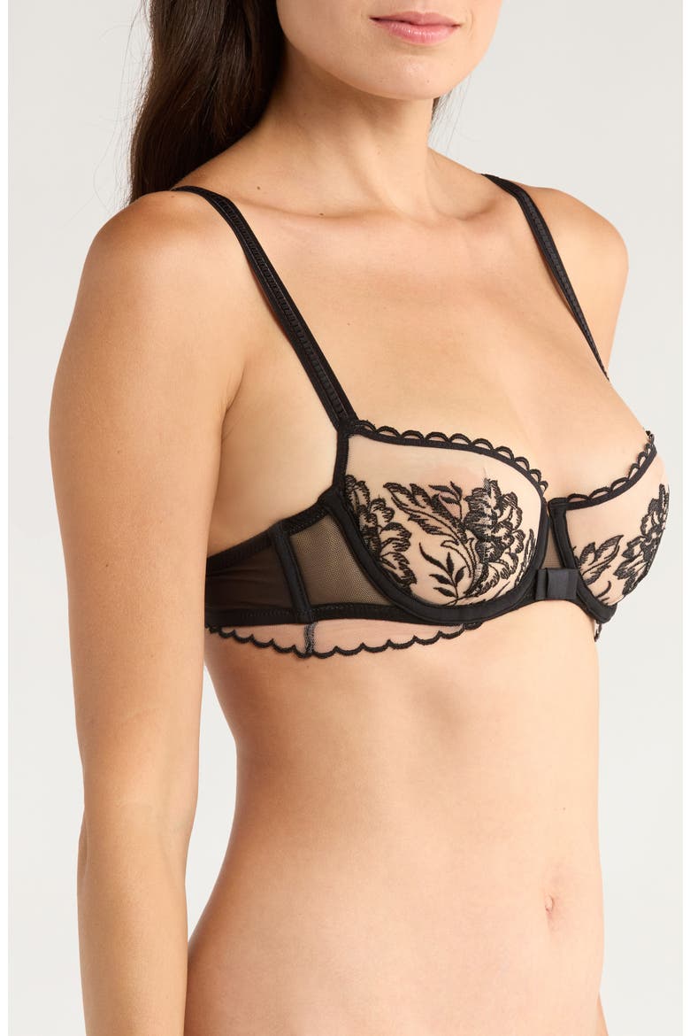 Romance Underwire Sheer Demi Bra, Alternate, color, LIGHT TATOO