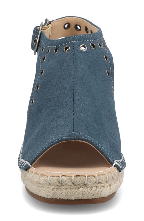 Shop Journee Collection Crisie Espadrille Wedge Sandal In Navy