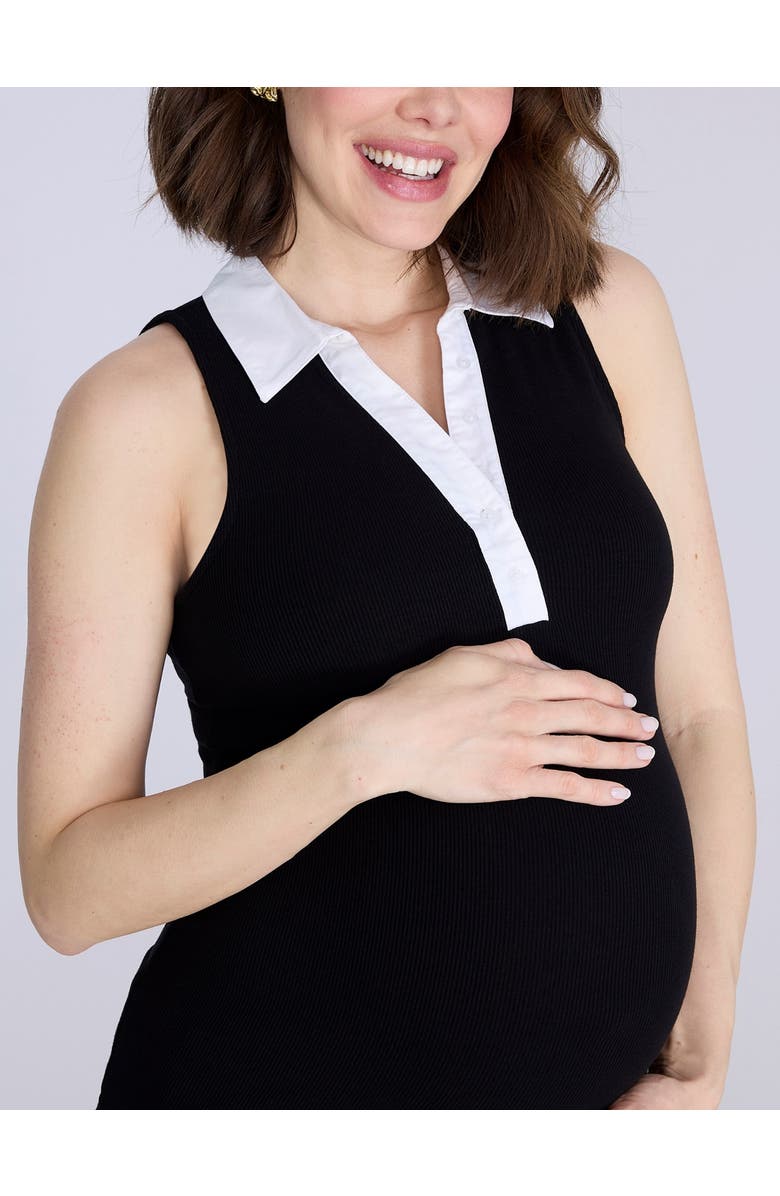 MOTHERHOOD MATERNITY V-Neck Sleeveless Polo Top, Alternate, color, 