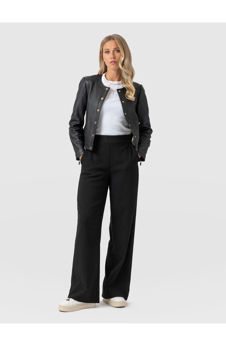 Saint + Sofia Arden Wide Leg Pant, Alternate, color, Black Boucle