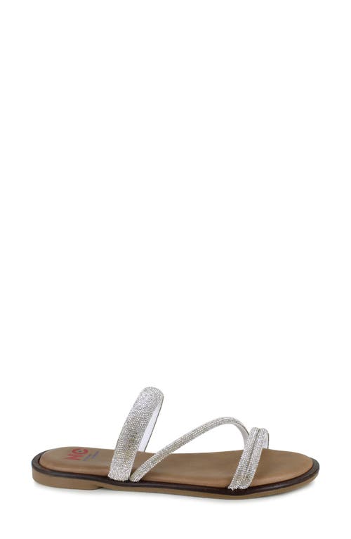 National Comfort Aranda Crystal Embellished Sandal In Silver Suede