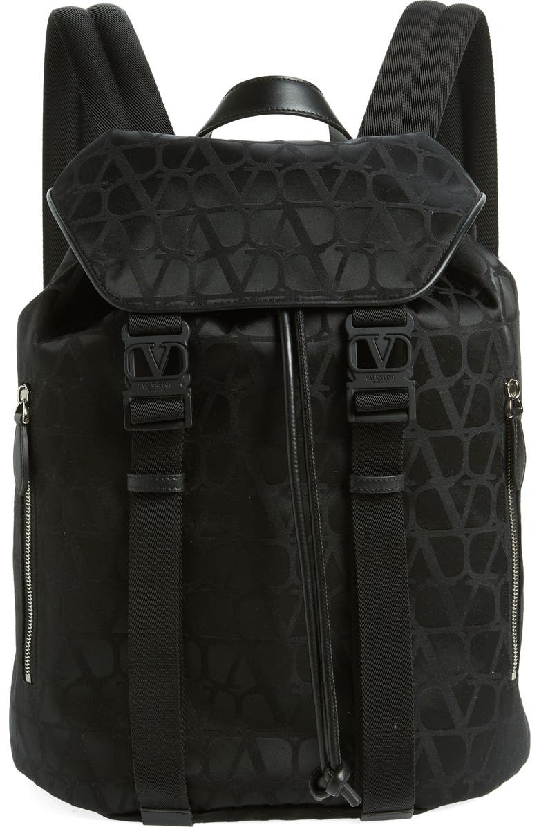 Valentino Garavani Toile Monogram Logo Canvas Backpack, Main, color,