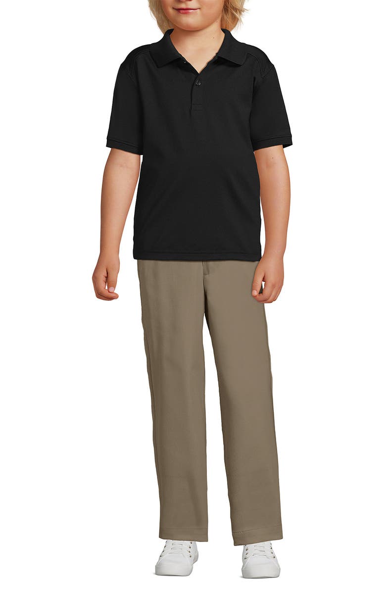 Lands' End School Uniform Kids Short Sleeve Rapid Dry Polo Shirt, Alternate, color, Black