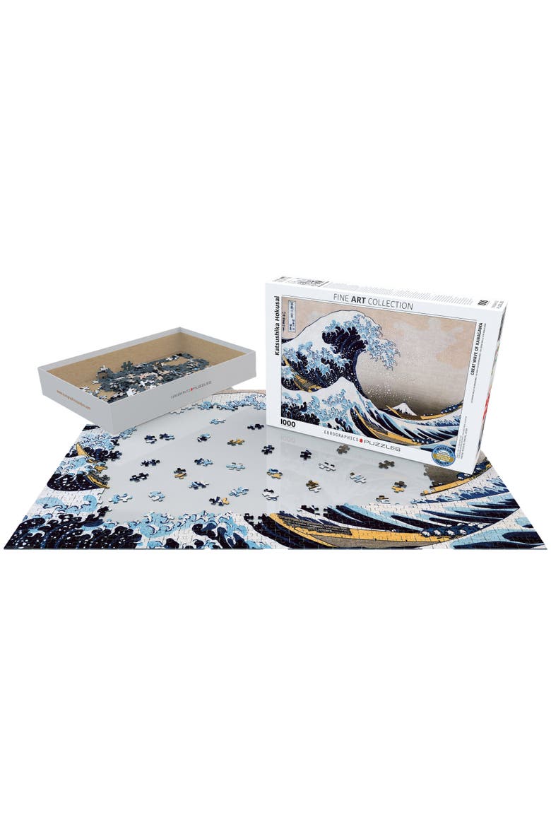 Great Wave Off Kanagawa By Hokusai 1000 Piece Puzzle, Alternate, color, Multicolored