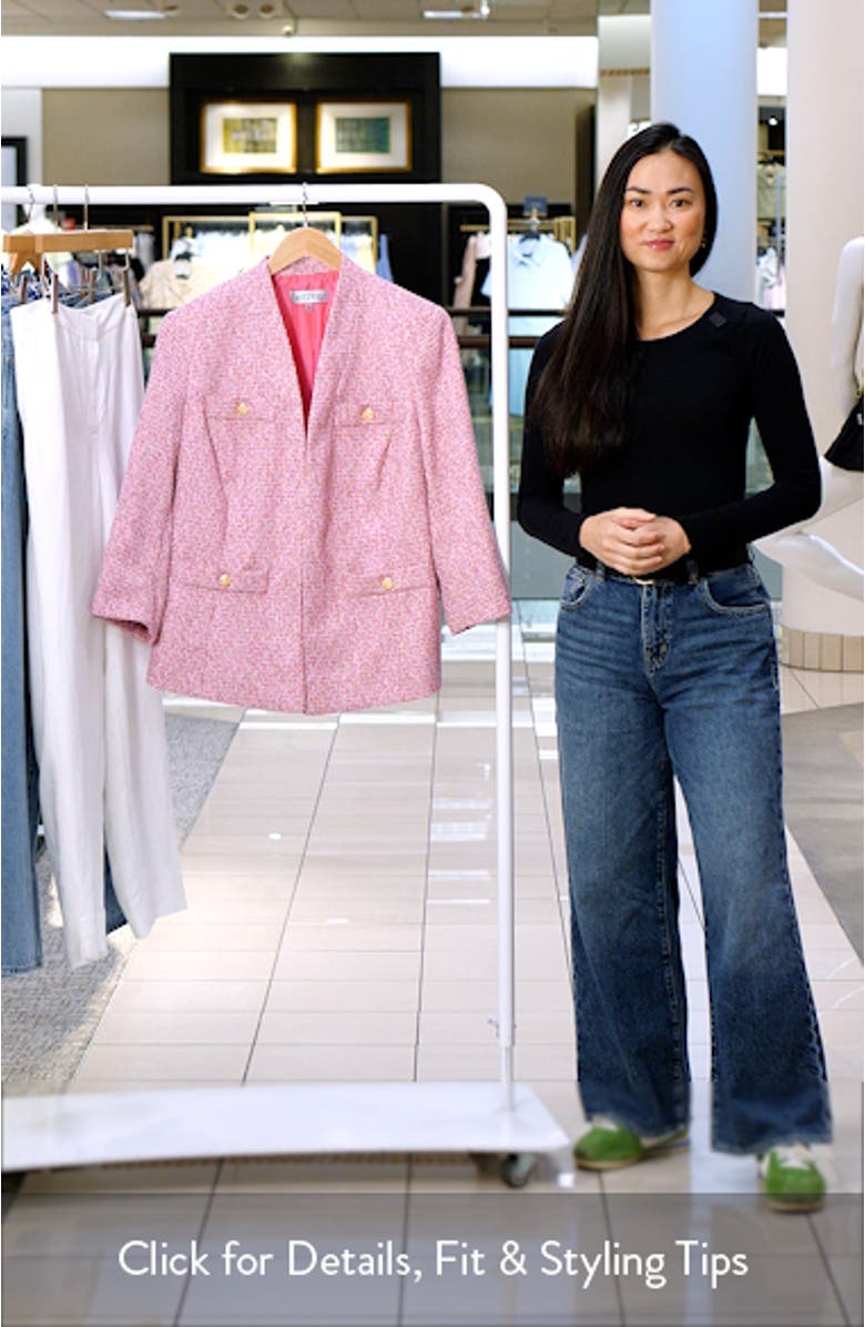 Tweed Four Pocket Collarless Blazer, sales video thumbnail