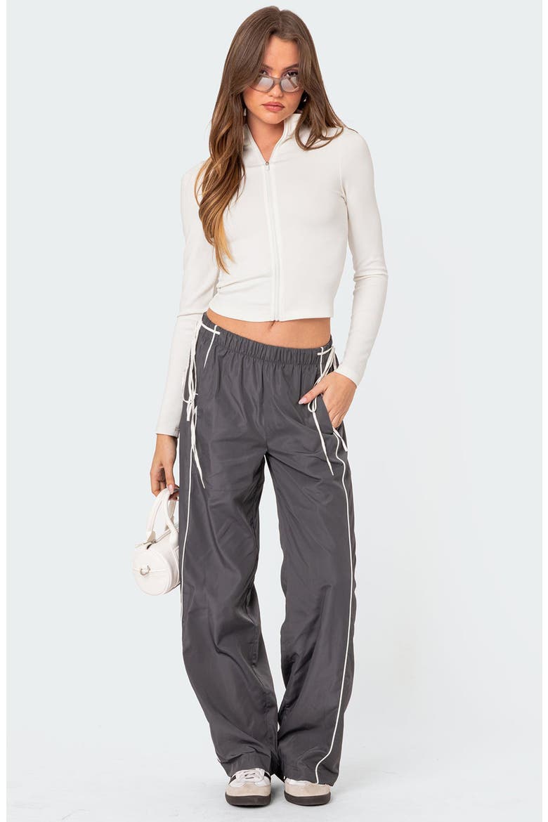 Scarlot Ribbon Track Pants, Alternate, color, DARK-GRAY