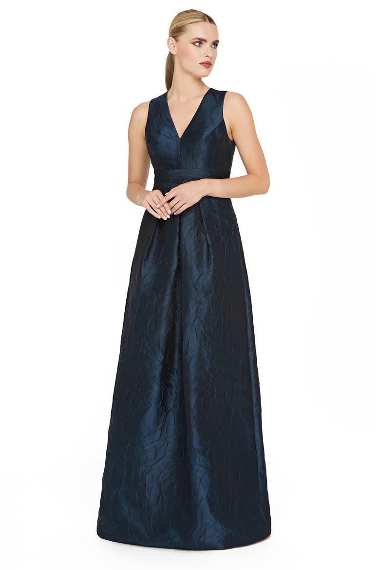 Mariah Crinkle Pleated Gown, Alternate, color, BLUE OPAL