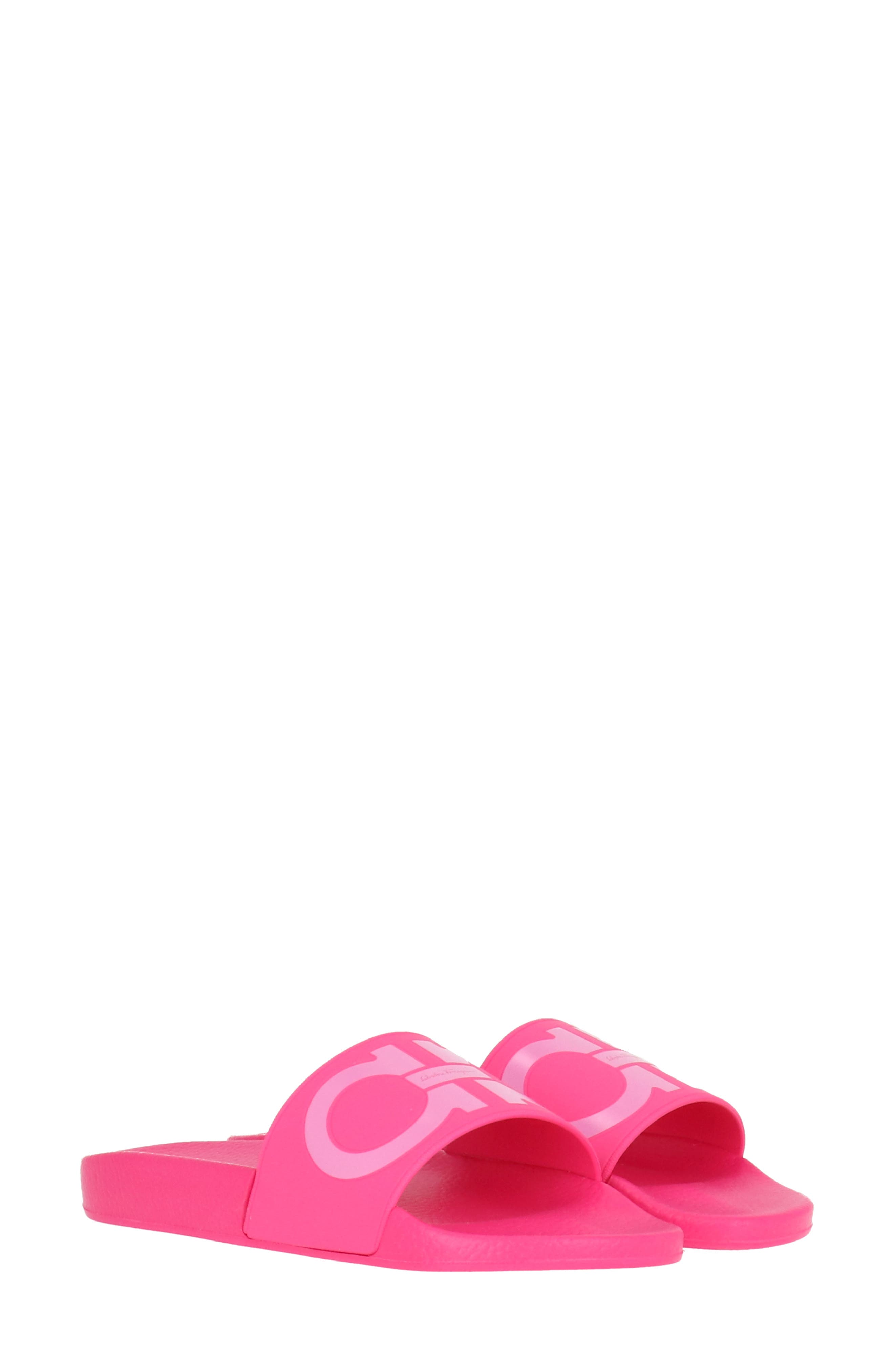 FERRAGAMO Groove Gancini Slide Sandal, Main, color, 