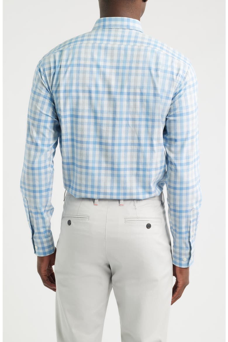 Cay Everyday Performance Exploded Gingham Button-Up Shirt, Alternate, color, MALIBLU