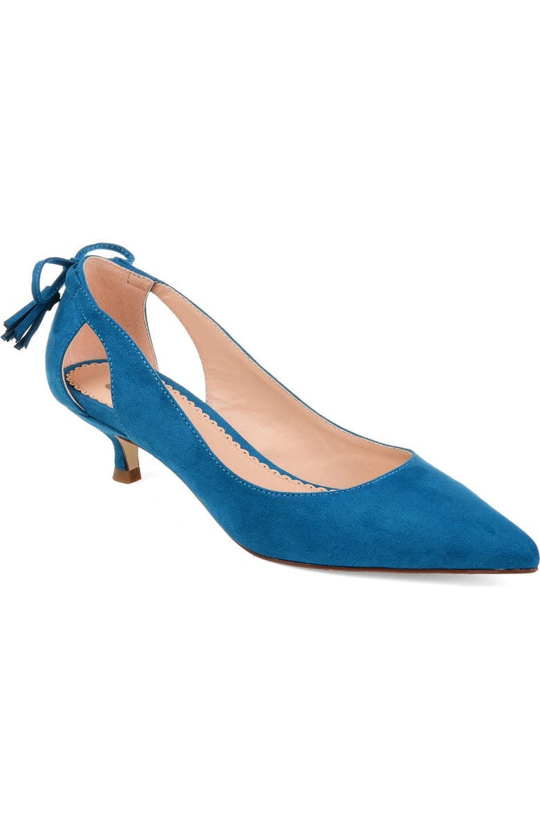 Journee Collection JOURNEE Bindi Kitten Heel Pump, Main, color, Teal