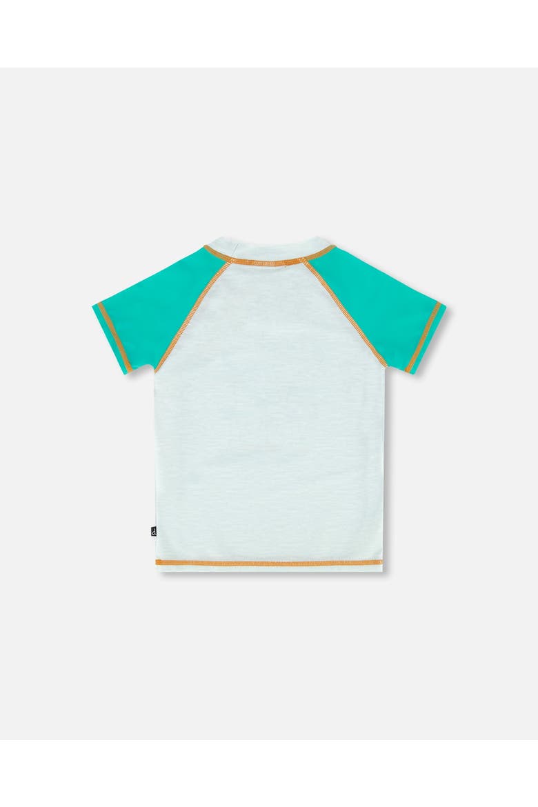 Boy's Short Sleeve Rashguard Grey Coconut Print, Alternate, color, Grey Coconut Print