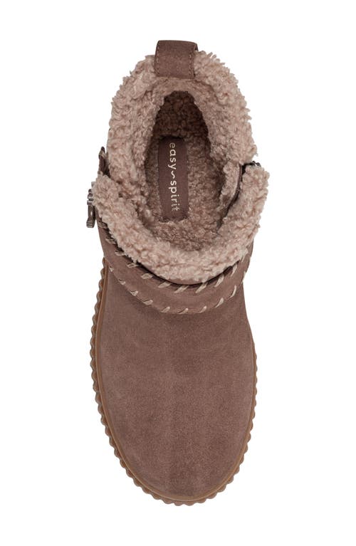 Easy Spirit Brendan Faux Fur Trim Bootie In Brown