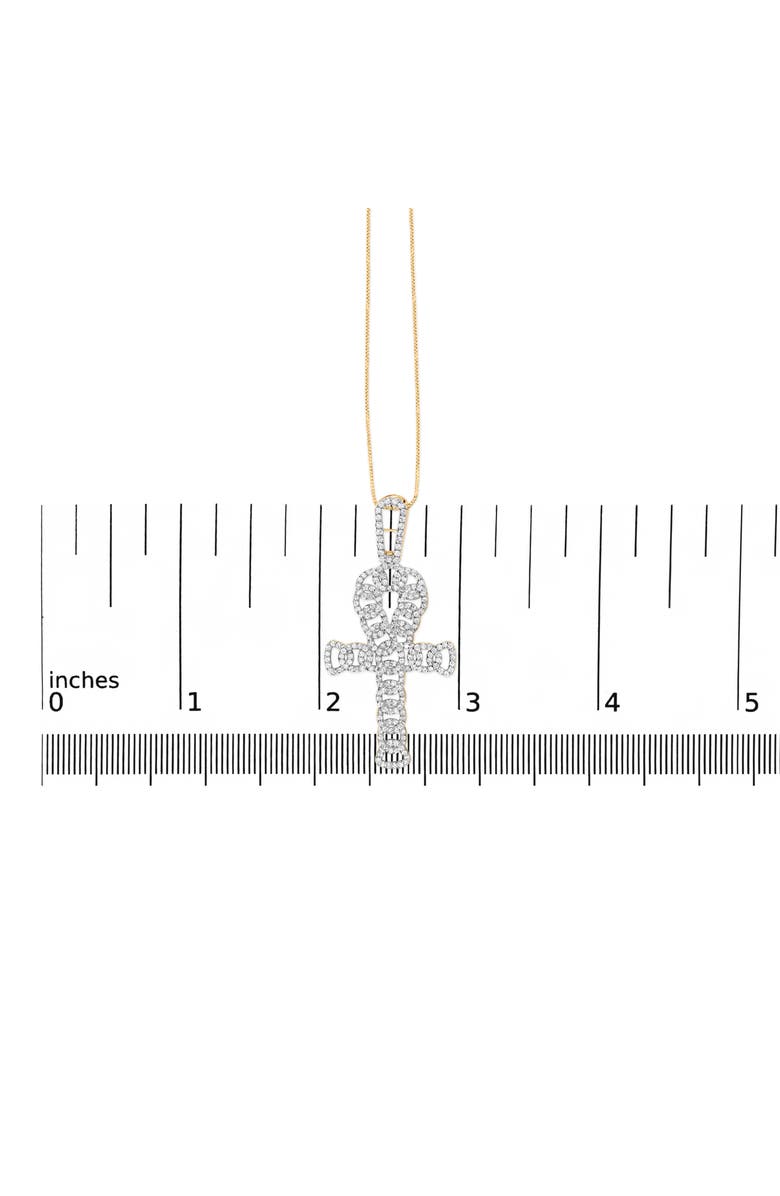 Haus of Brilliance 10K Yellow Gold 1.00 Cttw Ankh Cross Pendant, Alternate, color, Yellow