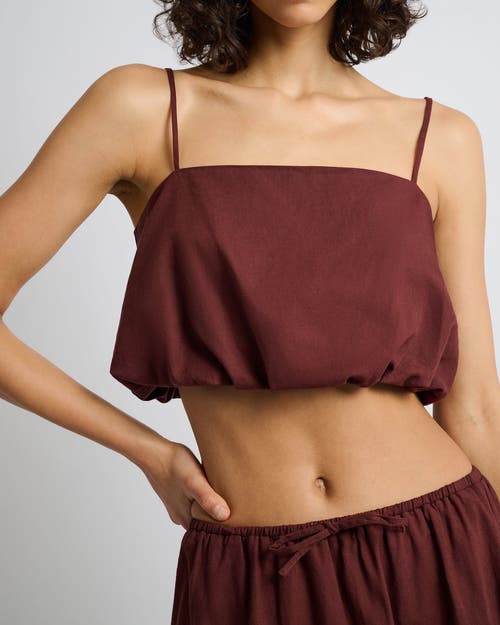 Shop Onia Air Linen Bubble Crop Top In Rum