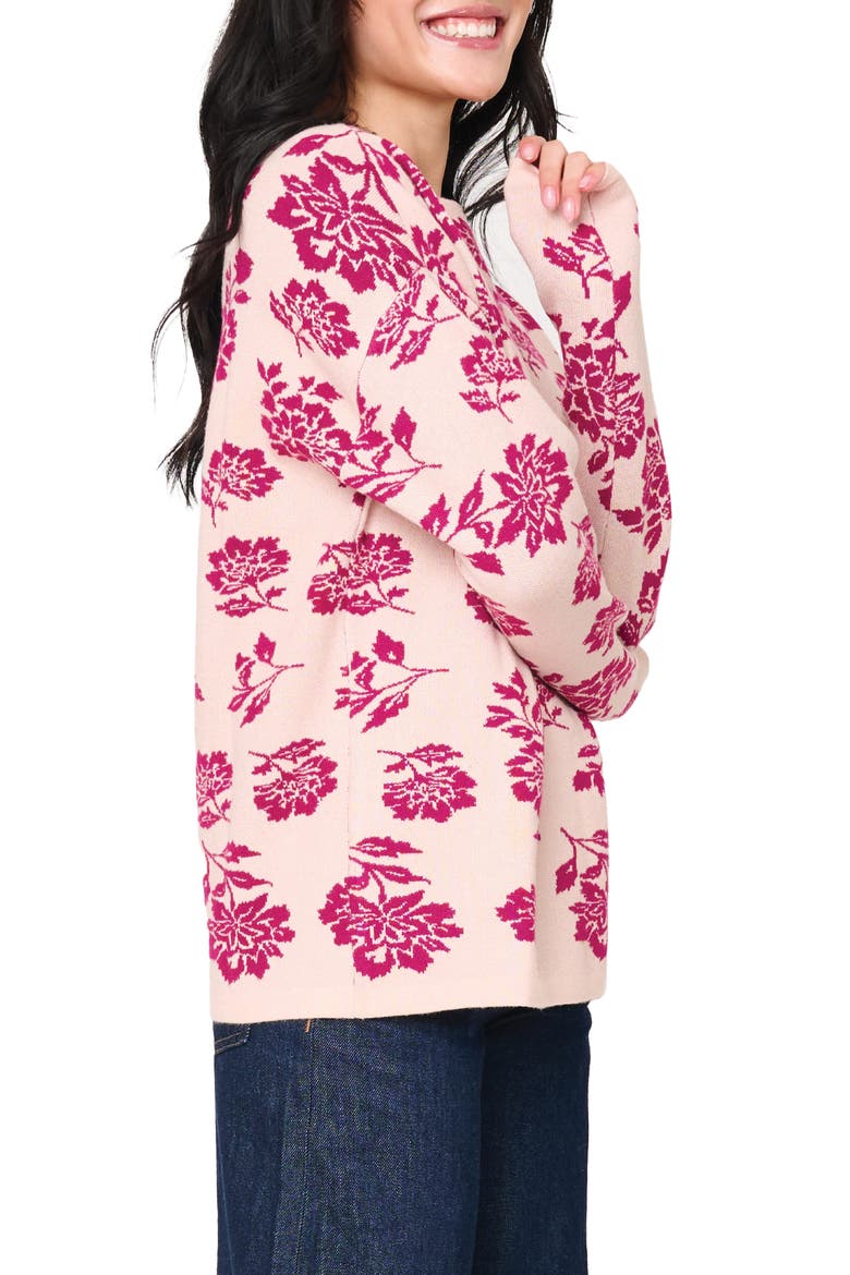 Relaxed Fit Intarsia Sweater, Alternate, color, CERISE / PINK SMOKE