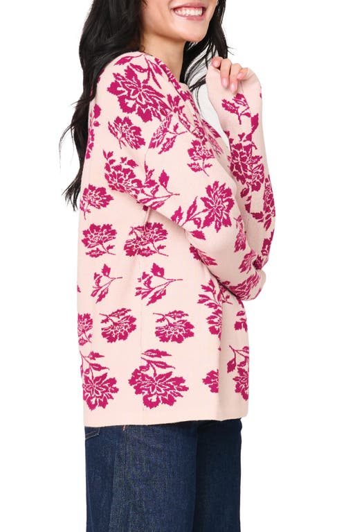 Gibsonlook Relaxed Fit Intarsia Sweater In Pink