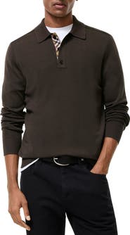 Burberry Long-sleeve Wool Polo Shirt