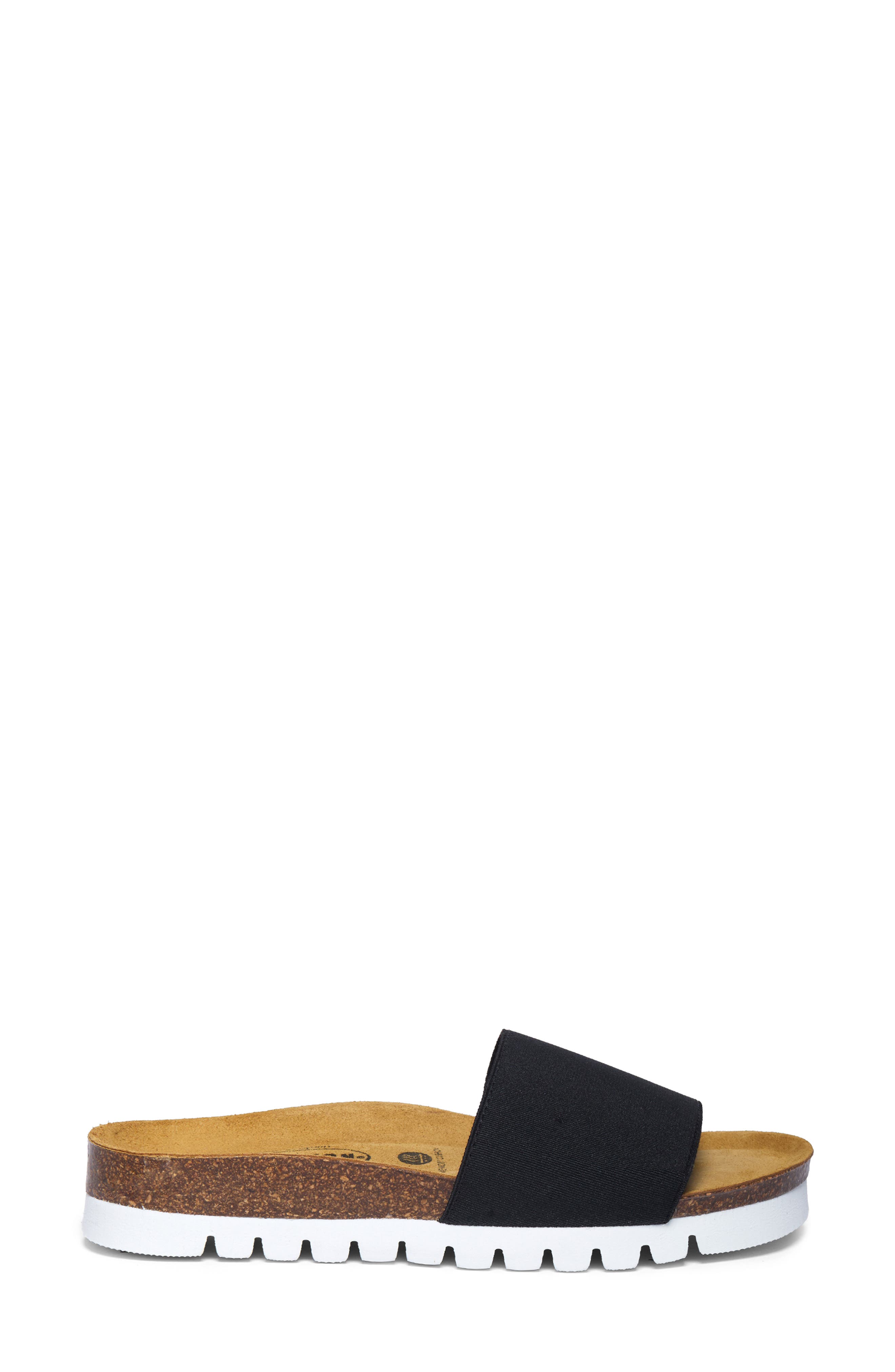 Plakton Solid Slide Sandal, Alternate, color, Black White Elastic