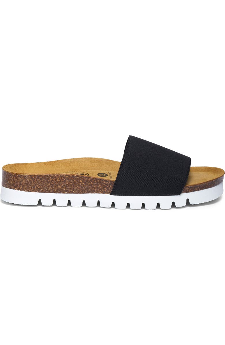Plakton Solid Slide Sandal, Alternate, color, Black White Elastic