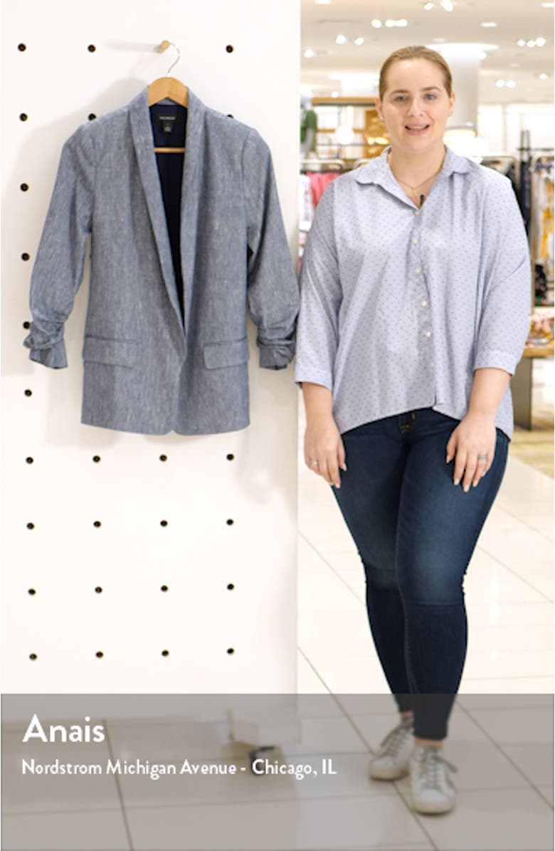 Stretch Linen Blend Blazer, sales video thumbnail