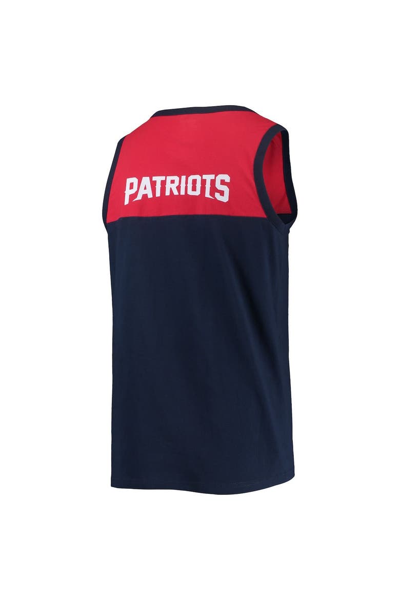Men's Starter Navy/Red New England Patriots Team Touchdown Fashion Tank Top, Alternate, color, Navy