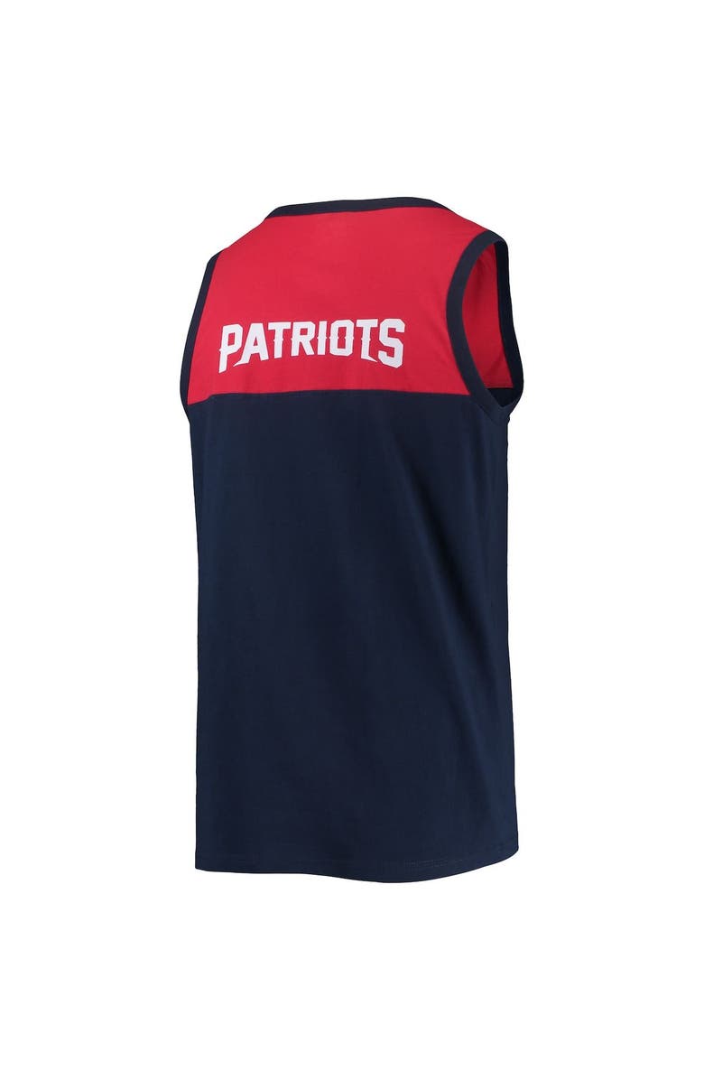 STARTER Men's Starter Navy/Red New England Patriots Team Touchdown Fashion Tank Top, Alternate, color, Navy