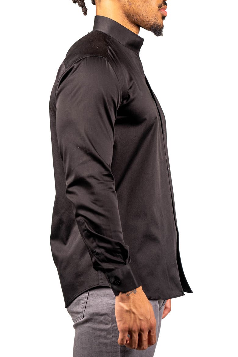 Ceremony Prince Cotton Button-Up Shirt, Alternate, color, BLACK