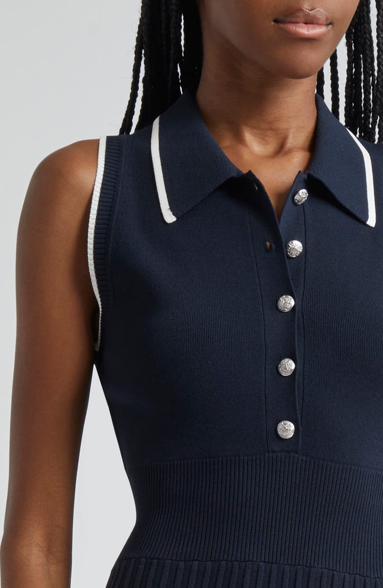 Veronica Beard Meralda Sleeveless Midi Sweater Dress, Alternate, color, Navy