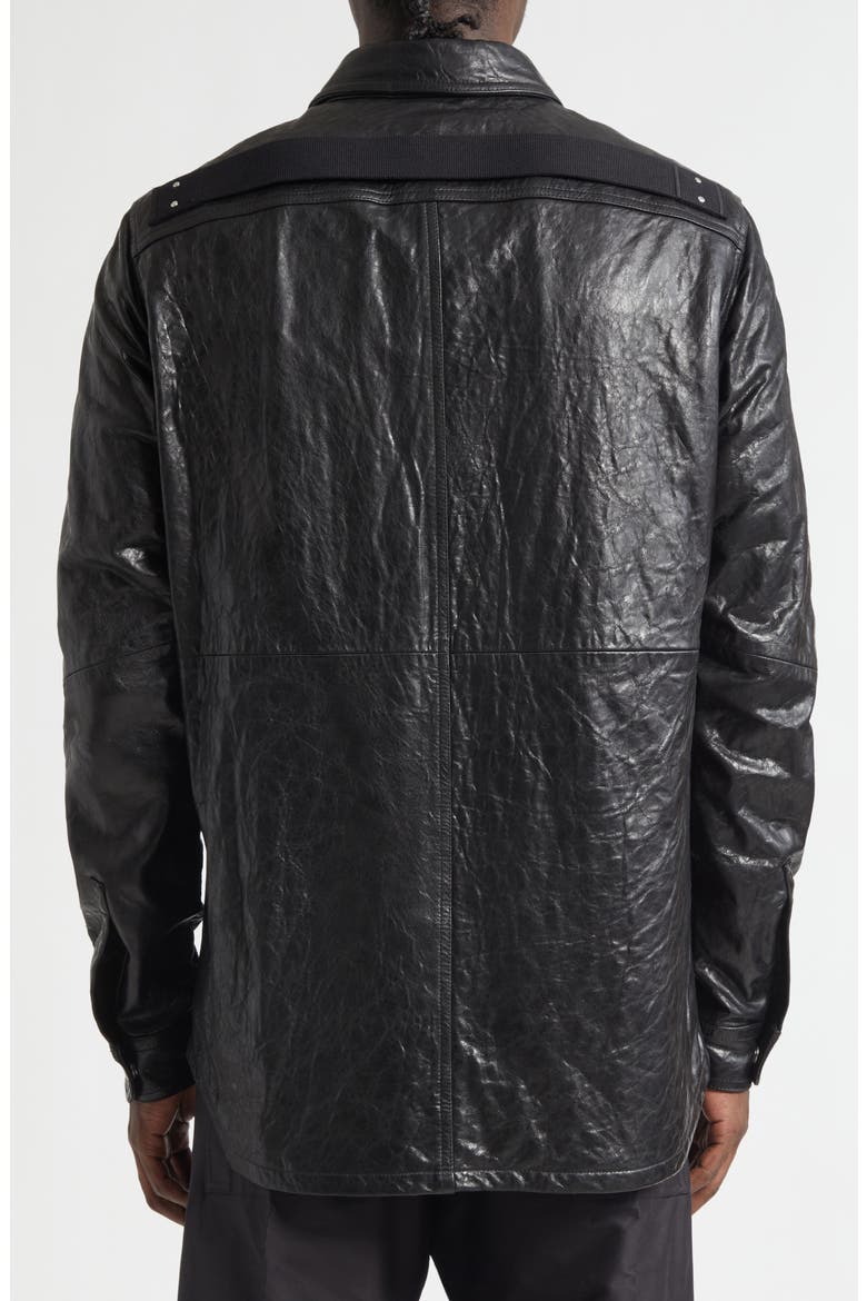 Pelle Leather Shirt Jacket, Alternate, color, BLACK