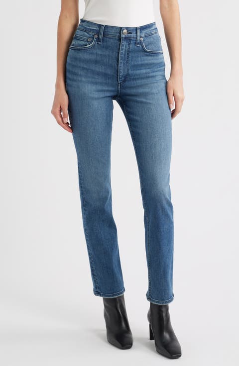 パンツ RAG  BONE Women Straight Pants WAW23F7022AL22 0 HTHRGRY Gra rag & bone Aurora Straight Leg Denim Pants | Nordstromrack