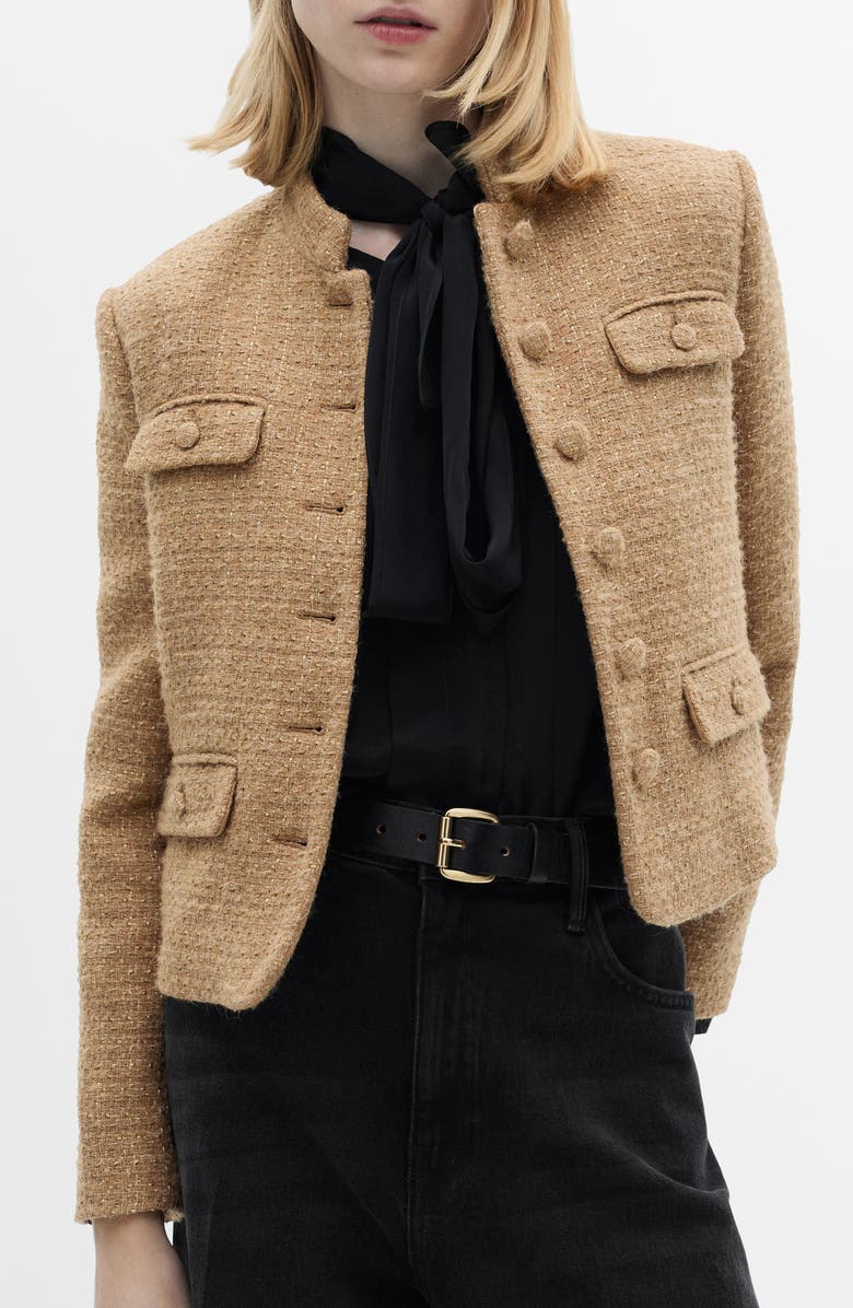 MANGO Tweed Blazer, Main, color,