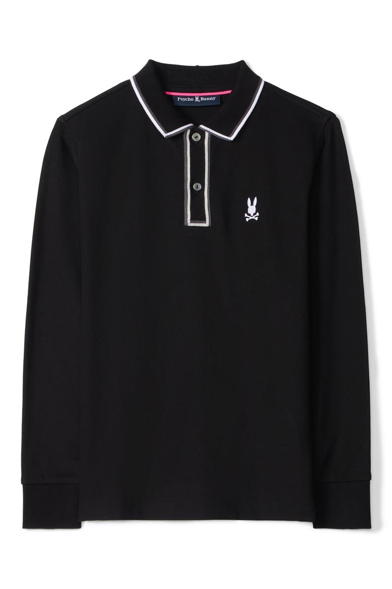 Kids' Kent Cotton Pique Polo, Main, color, BLACK