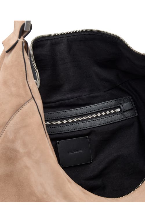 Allsaints Luna Suede Shoulder Bag In Brown