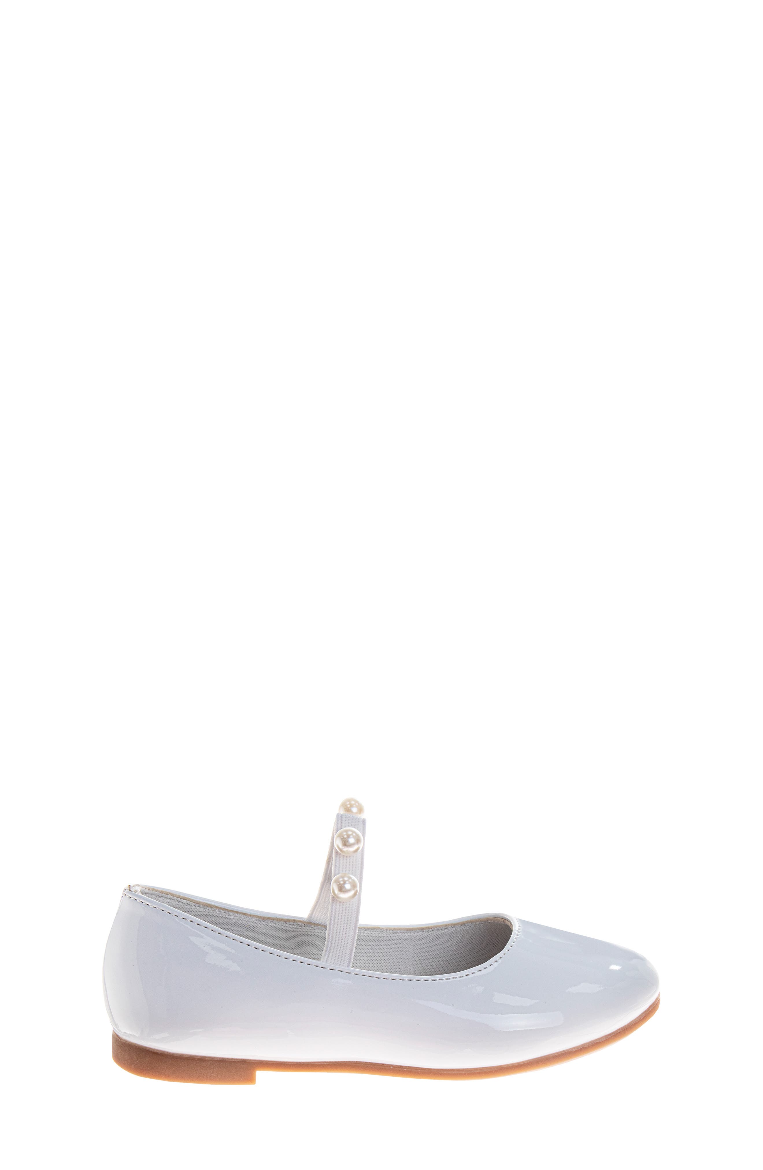 Laura Ashley Kids' Faux Pearl Flat, Alternate, color, White Patent