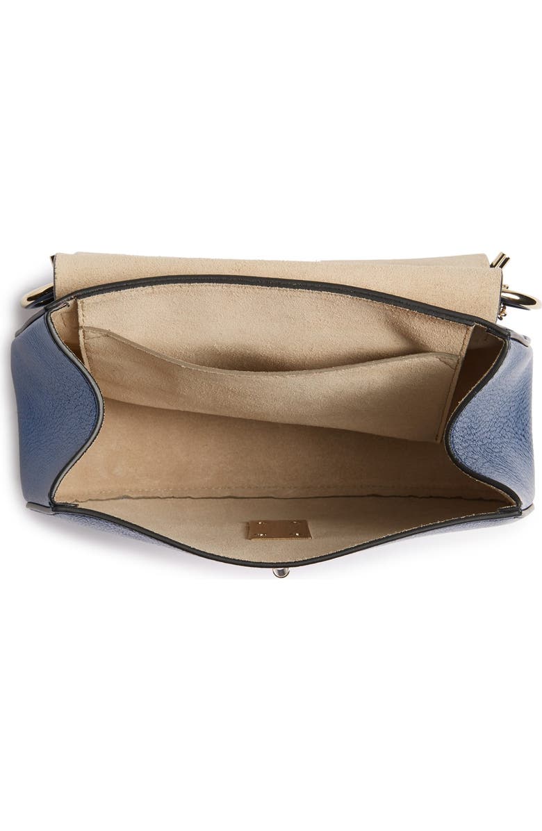 Chloé 'Mini Drew' Metallic Pebbled Leather Shoulder Bag, Alternate, color,