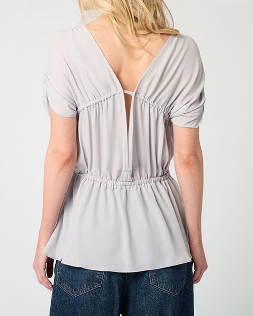 Weworewhat Gathered Cap Short Sleeve Top In Dove