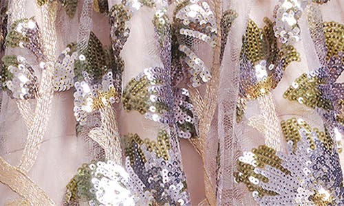 DRESS THE POPULATION DRESS THE POPULATION KAITRIN FLORAL SEQUIN FIT & FLARE MINIDRESS